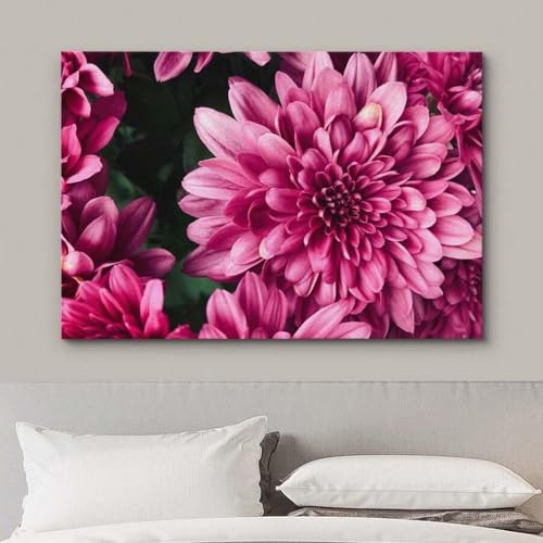 Impression Toile Cadre Interne | Tableau Botanique Fleur de Gerbera Coloré - 3