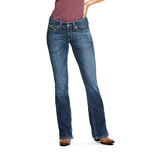 ARIAT Women's R.e.a.l. Mid Rise Stretch Carlie Boot Cut Jean Natalia_W_O_Destruction Size 26W X Regularl