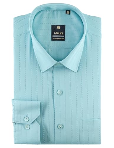 Image of 7-DAYS Premium Men's Formal Shirts - Cotton, Self-Design, Full Sleeve, Regular Fit, with Pocket, Stylish Office Shirts for Men