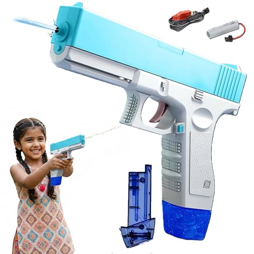 Image of Electric Pressure Water Gun - Rechargeable High-Pressure Automatic Water Toy for Babies, Kids & Adults - Long-Range Water Shooting, USB Rechargeable - Ideal for Holi, Pool & Outdoor Water Fun
