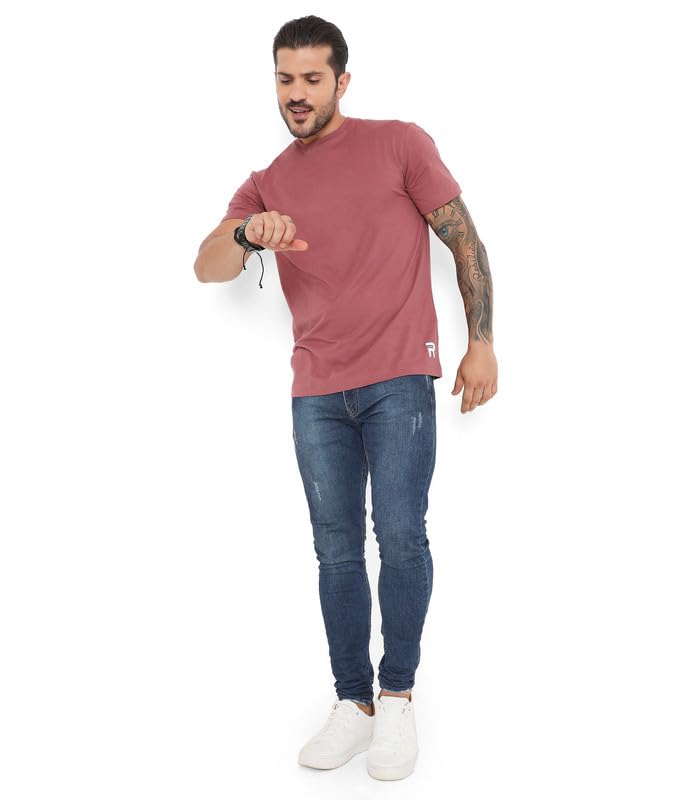 Image of Rivolta Men's Solid Regular Fit T-Shirt