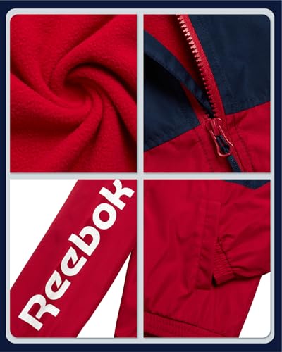 Reebok Boys Windbreaker Jacket - Lightweight Polar Fleece Lined Water and Wind Resistant Hooded Zip Up Jacket for Boys3