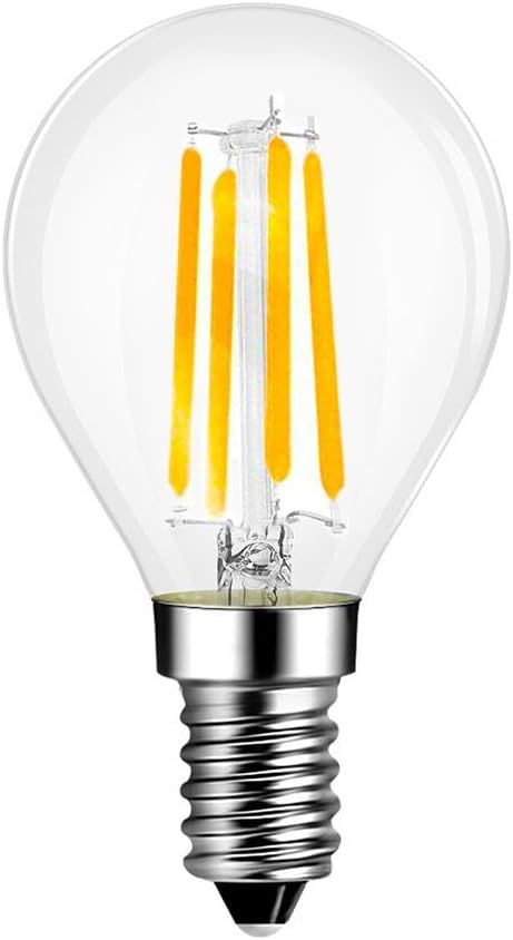 G.W.S® LED Filament Bulb, G45 E14 Small Edison Screw, LED Globe Bulb, 4W Dimmable Warm White 2700K, Clear Glass