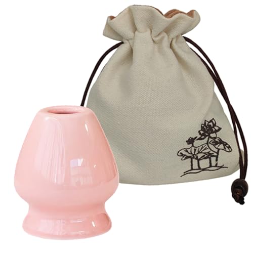 Ceramic Matcha Whisk Holder Stand for Bamboo Matcha Chasen (Pink)