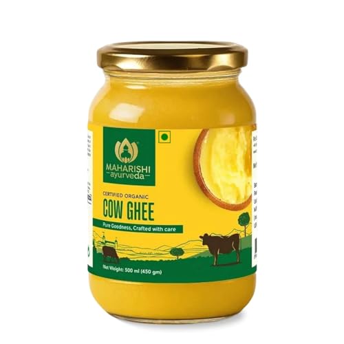 Image of Maharishi Ayurveda Organic Certified Cow Ghee | Traditionally Slow-Crafted from Grass-Fed Cow's Milk | Supports Digestion, Immunity & Daily Nourishment | 500 ml (Glass Jar)
