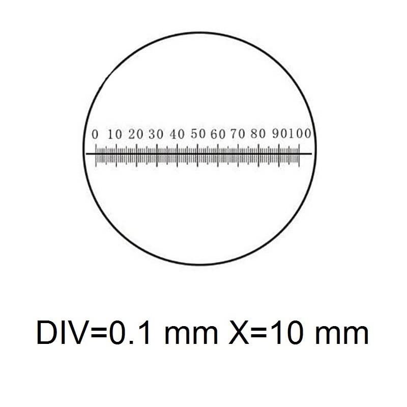 Microscope 22mm Diameter Micrometer Scale Microscope Optical Eyepiece Scale Calibration Cross Ruler Grid Scale(MS-1-C9)
