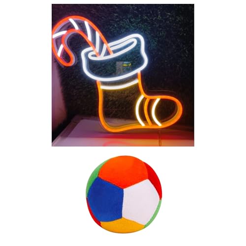 Image of EITHEO Stuffed Animal Plushie Stuffed Toy for Kids (Neon Santa Shoes +Ball)