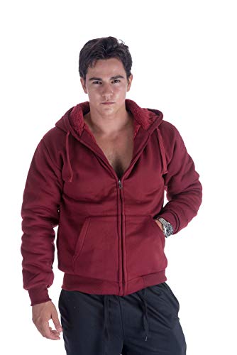 Image of Yasumond Hoodies for Men Zipper Fleece Sweatshirt Heavy Sherpa Lined Hooded Warm Winter Coats Big Tall