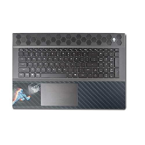 Image of MightySkins Carbon Fiber Skin Compatible with Alienware M18 R1 (2023) Full Wrap Kit - Glow Basketball | Protective, Durable Textured Carbon Fiber Finish | Easy to Apply | Made in The USA