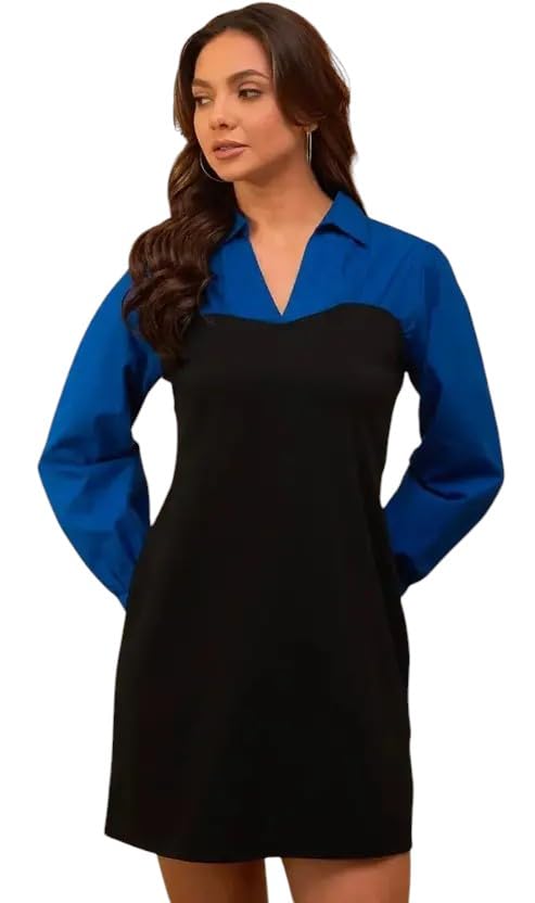 Women Polyester Shirt Collar Sheath Mini Dress-image-32