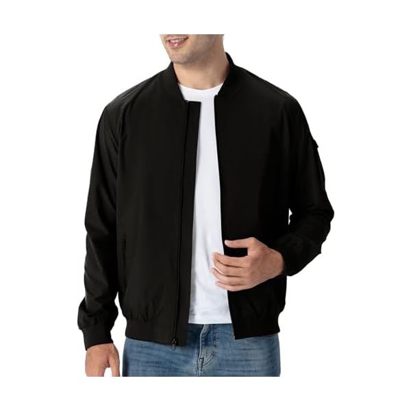 TBMPOY Men's Lightweight Bomber Jackets Light Track Jackets Casual Summer Windbreaker Outdoor Golf Fashion Coat for Men