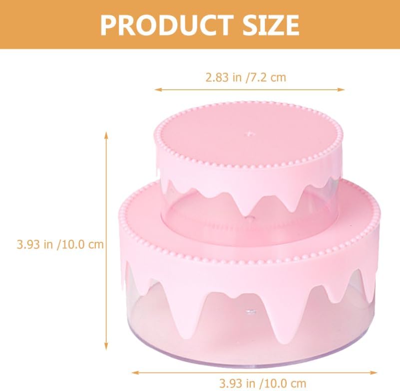 Wakauto Pink Cake Styling Storage Box -Two-Tier Plastic Organizer Creative Desk Displays for Girls Rooms Diy Crafts and Home Decor image 4