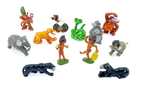 12 figurines issues des enfants surprise - Livre de la jungle (phrases allemandes).