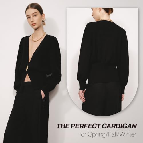 Women Knitted Cardigans Long Sleeve V-Neck Lightweight Sweater One Leaf Button Down Outwear4