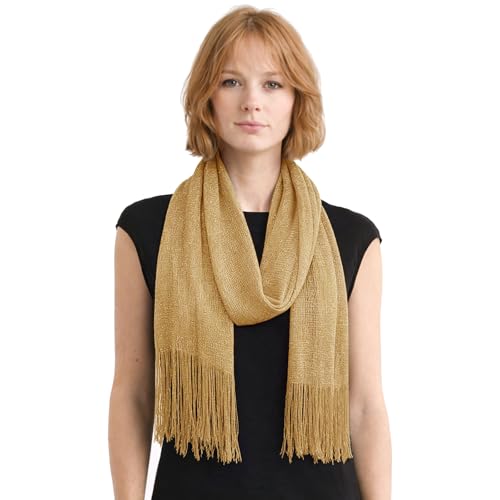 Giomos Womens Sequin Scarf Sparkly Shawl and Wrap for Evening Dresses Rave Scarf Festival Head Wrap or Belt Accessory ChampaignGold