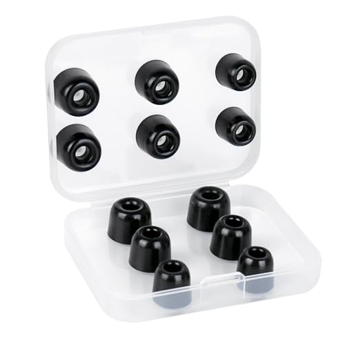 6 Pairs IEM Ear tips for KZ ZS10 Pro in ear Monitor KBEAR KF02 Memory Foam Earbud Tips Noise Canceling Eartips for KZ ZS12 PRO-2 Castor-Pro ZAR ZAS CCZ Melody KS1 Tangzu CCA CRA (L/M/S Black)