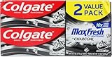 Colgate Max Fresh Toothpaste + Charcoal, Charcoal Mint (6 Ounce, Pack of 2)