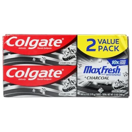 Colgate Max Fresh Toothpaste + Charcoal, Charcoal Mint (6 Ounce, Pack of 2)