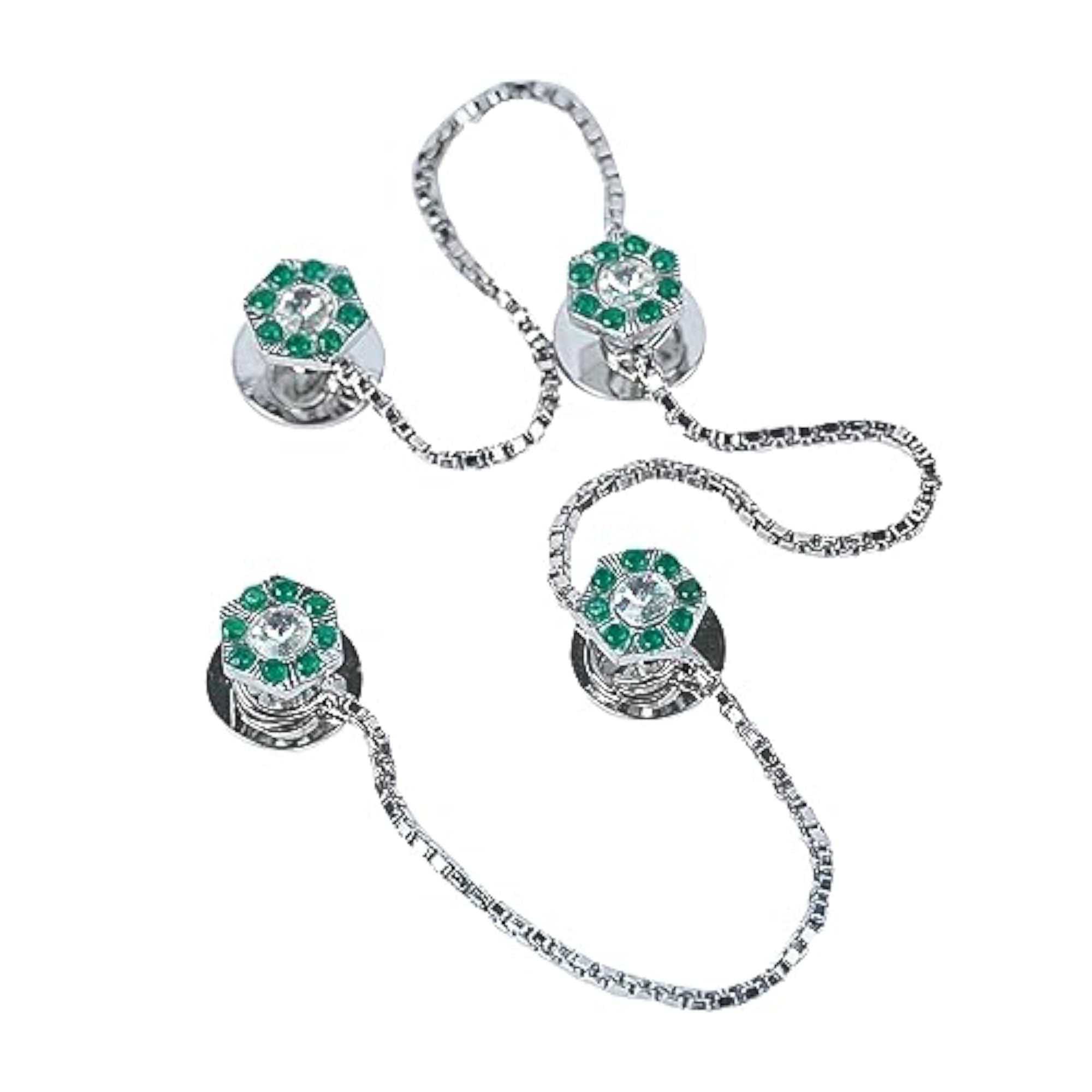 Silver Plated Hexagon Designer Kurta Buttons for Men