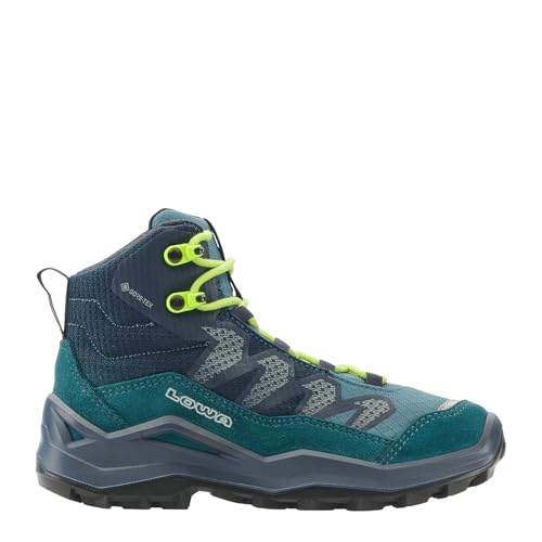 LOWA Botas medianas MADDOX PRO GTX MID JR, Petrol Limone, 34 EU