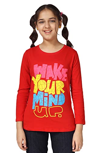 Image of KYDA KIDS 100% Cotton Girls Full Sleeve Printed T-Shirt,Regular fit Round Neck Tops (Pack of 3)