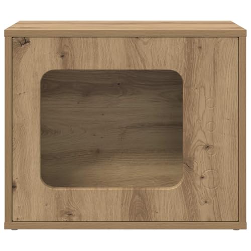Maison pour chat rectangulaire avec grand espace de repos en chêne artisan moderne
