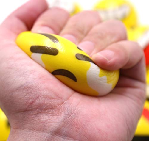 FIVOENDAR Set of 12 - Fun Face Stress Balls Cute Hand Wrist Stress Reliefs Squeeze Balls for Kids and Adults at School or Office Party Favors (Yellow Color Random Faces) (Latest) - image 7
