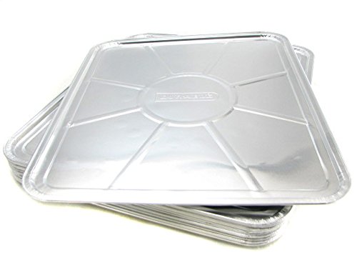 10-Pack Disposable Foil Oven Liners by DCS Deals – Keep Your Oven Clean and Healthy – Perfect Silver Foil Drip Pan Tray for Cooking, Baking, Roasting, and Grilling- 18.5 x15.5” inch