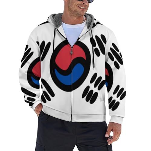Sweatshirt zippé décontracté et manteau chaud imprimé drapeau Corée du Sud