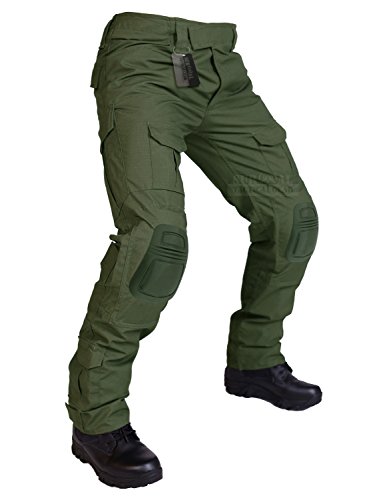 ZAPT Tactical Pants with Knee Pads Airsoft Hunting BDU Combat Pant Army Camo Military Trousers(Army Green,S32)