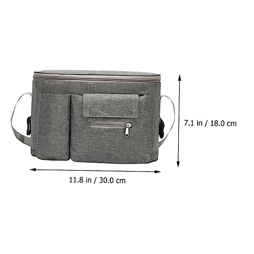 Bolso organizador multifuncional para pañales gris claro miniatura 6
