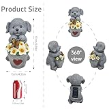 yiilead 17cm Solar Hund Gartendeko,Hund Gartenfiguren mit Schmetterlinge für außen,Geschenke für Frauen,Einzigartige Housewarming für Mütter, Liebhaber Geschenke