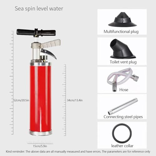 Image of Portable High Pressure Kinetic Toilet Plunger,Air Drain Blaster Pump,with Visual Barometer air Plunger Drain Clog Remover Sink, air Pump for drains,Sink Pump Plunger