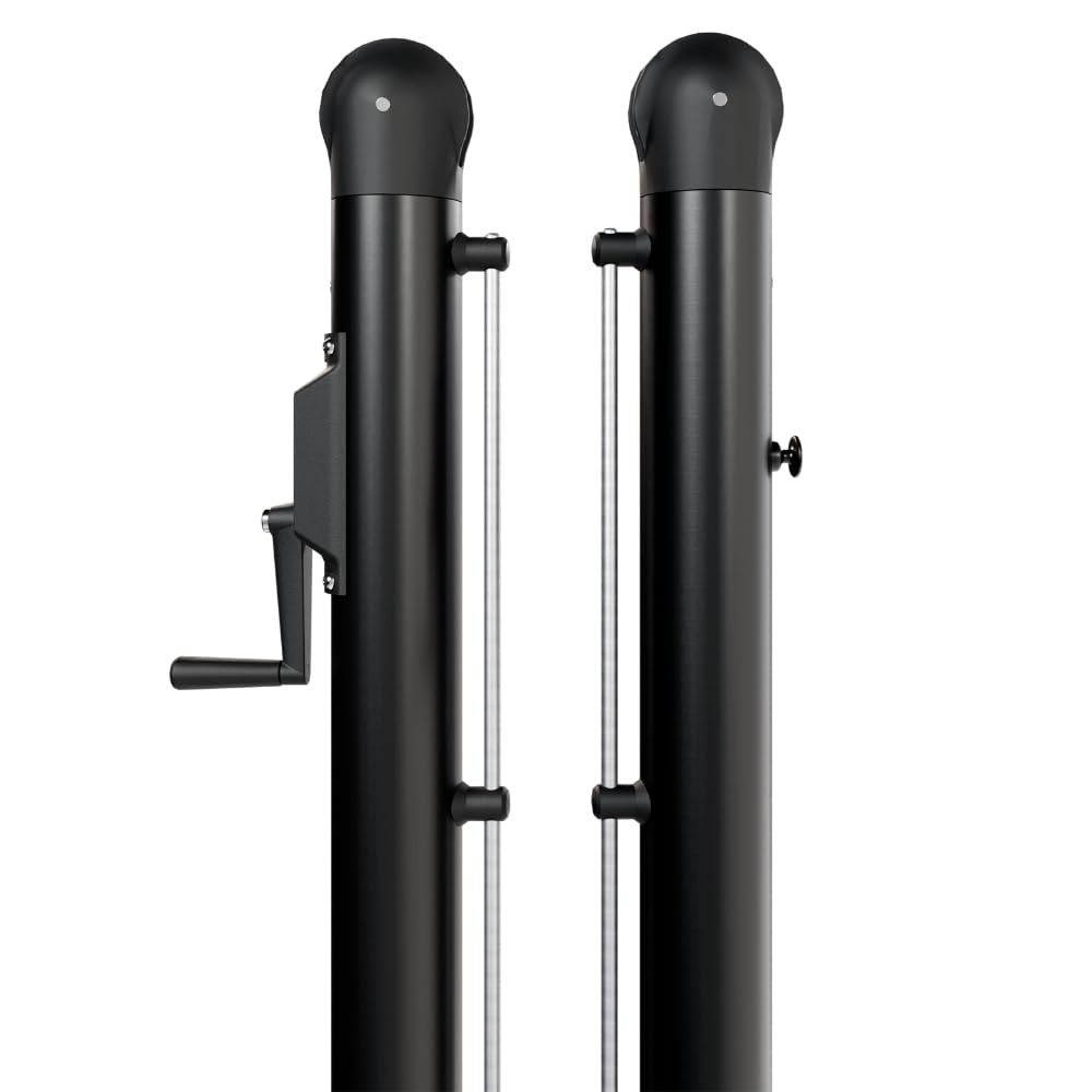 Dominator In Ground Pickleball System - Includes Two Heavy Duty Pickleball Posts with Net and Sleeves - Aluminum, Rust Free, and Follows USAPA