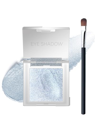 DuaTana - Holographic Blue Sliver Glitter Eyeshadow Palette Chameleon Face Highlighter,Color Shift Iridescent Shimmer Multichrome Cream Eye Shadow,Sparkling Inner Corner Brightener Fairy Mermaid Eyes Makeup-06 - -8%