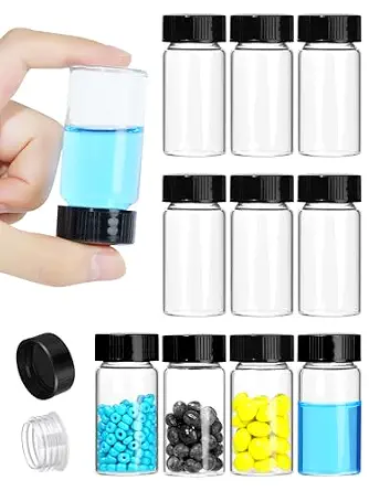 20ml Clear Small Glass Vials with Screw Caps for Essential Oil, 10 Pcs