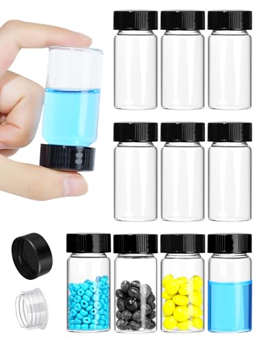 20ml Clear Small Glass Vials with Screw Caps for Essential Oil, 10 Pcs
