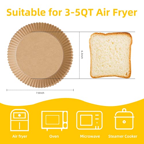 Air Fryer Disposable Paper Liner, 100Pcs-6 Inch Liners For Air Fryer, Non-Stick Disposable Air Fryer Liners, Water-Proof, Filter Paper For Air Fryers Basket, Microwave Oven, Frying Pan (Round 50Pcs) #TOP6
