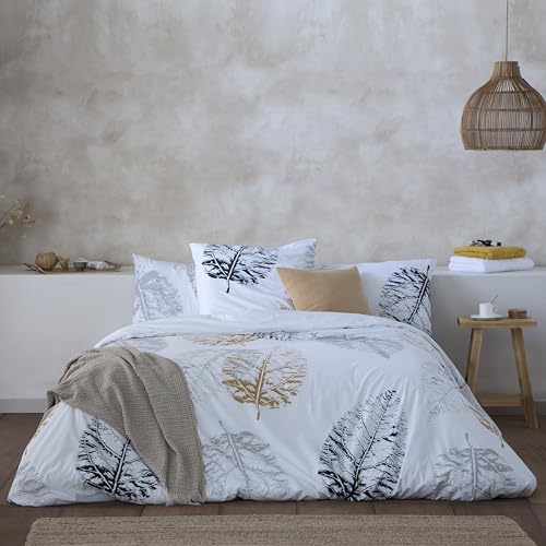 ETHERE MAISON Funda nórdica Kari Cama 135 cm - 220x220 cm, algodón 200 Hilos. Cierre con Corchetes.