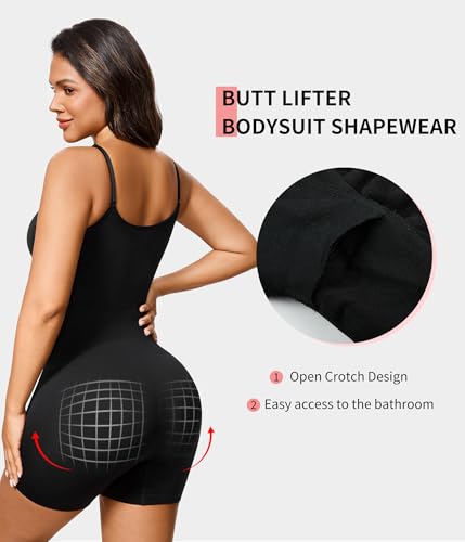 KUMAYES Shapewear Tummy Control for Women Faja Body Shaper Full Body Suits V-Neck Waist Trainer Sleamless4