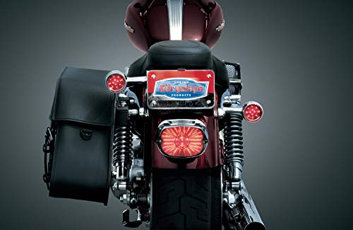 Kuryakyn 3155 Motorcycle Lighting Accessory: Rear Fender License Plate Turn Signal/Blinker Light Relocator Kit, Chrome , Black #TOP3