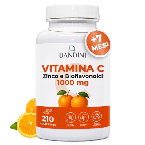 Bandini® Vitamina C 1.000mg + Zinco 210 Compresse (+7 Mesi) | Alto Dosaggio
