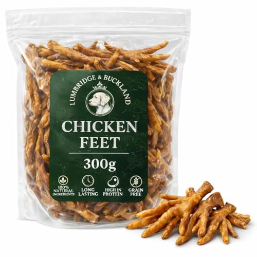 Premium Natural Chicken Feet Dog Treats Air Dried Chicken Feet for Dogs Hypoallergenic Grain Free Chews | High Protein Treats for Sensitive Stomachs Puppies & Large Dogs (300g)