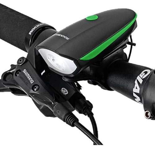 Farol Com Buzina Bike Bicicleta Usb Rockbros