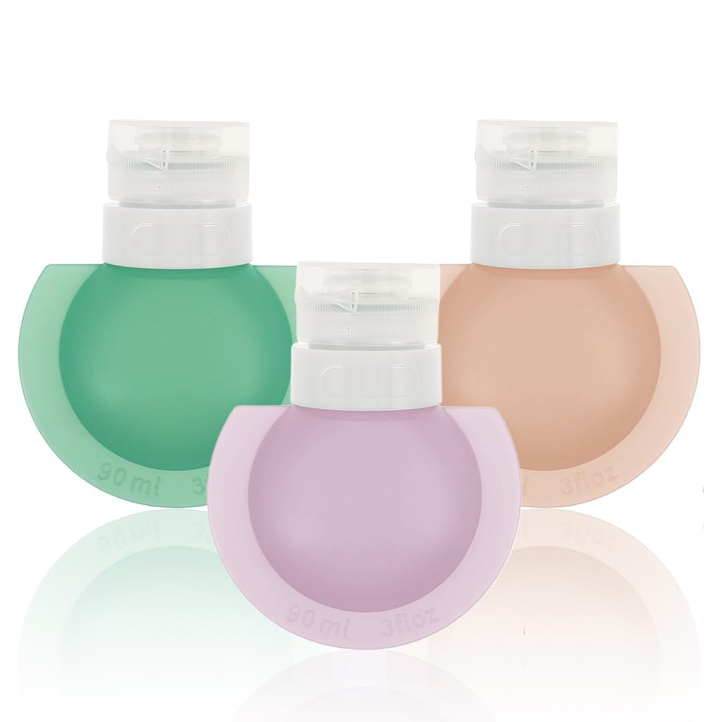 Paghadi Refillable Travel Bottles for Toiletries Silicone Container for Cream, Shampoo Hand Wash, Lotion Storage Bottle Travel Accessories Leak Proof (Pack of 3) 90 Ml-image-17