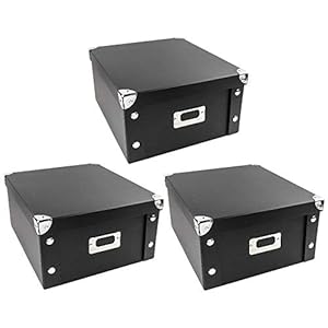 Ideen mit Herz Opbergdozen, set van 3, opbergdoos met deksel, opvouwbaar, van karton en metaal, elk 31 x 26 x 14 cm…