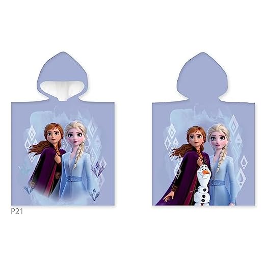 Carbotex Toalla de baño, poncho, toalla de playa, 55 x 110 cm, diseño de Frozen