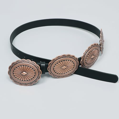 Adult PU Waist Belt With Carved Floral Buckle Ethnic Personality PU Waist Belts For Women Coat Dress Adjustable4