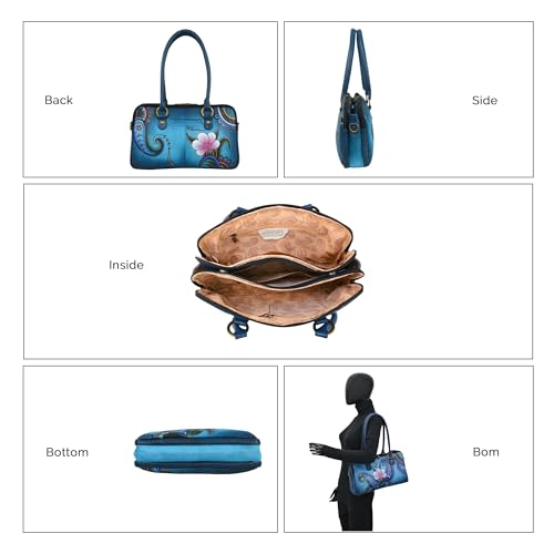 Image of Anna by Anuschka Women's Hand-Painted Genuine Leather Multi Compartment Satchel