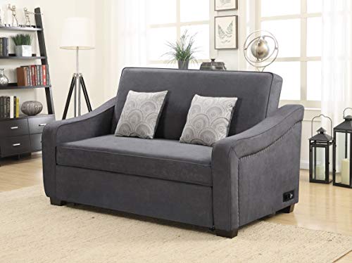 Serta Convertible Sofa with Nail-head Trim, Grey